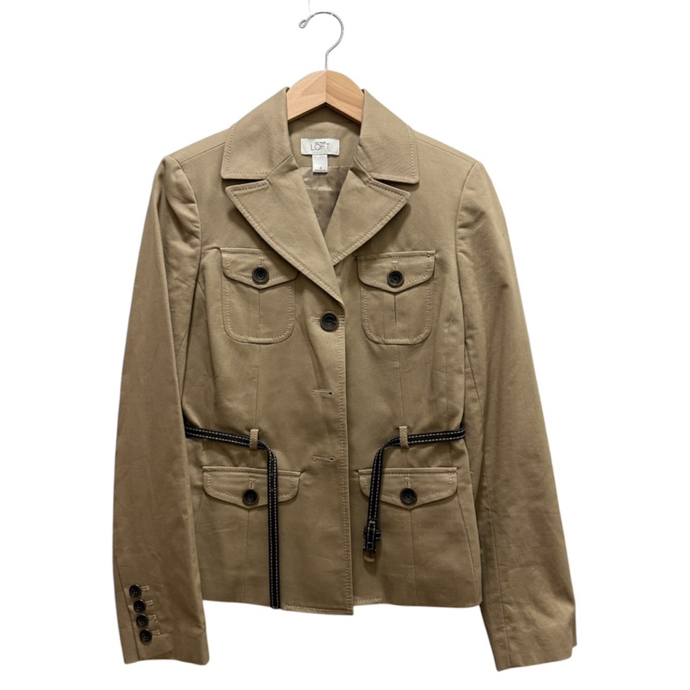 LOFT Utility Jacket in Khaki with Black Accents